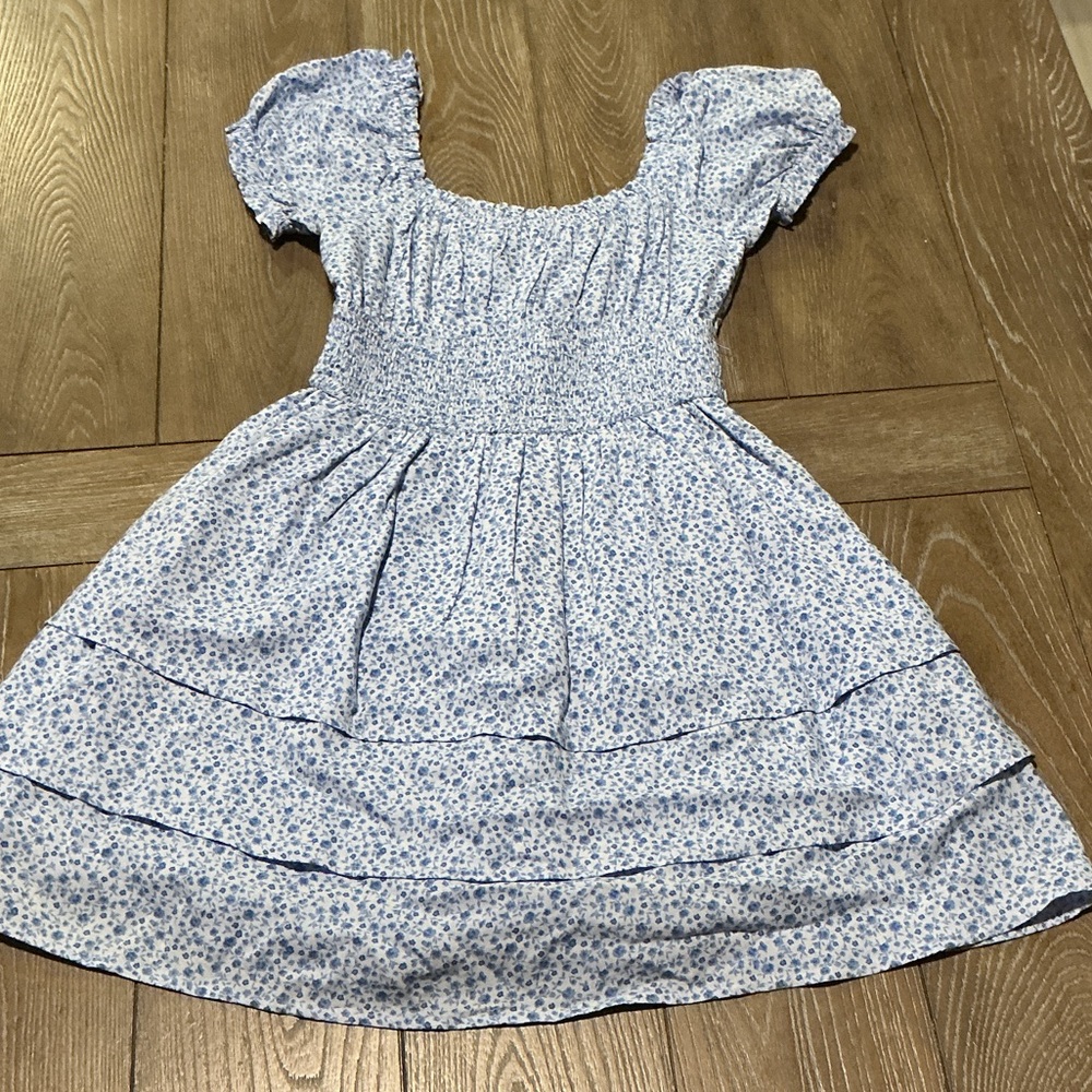 Hollister Floral Blue Dress sz S